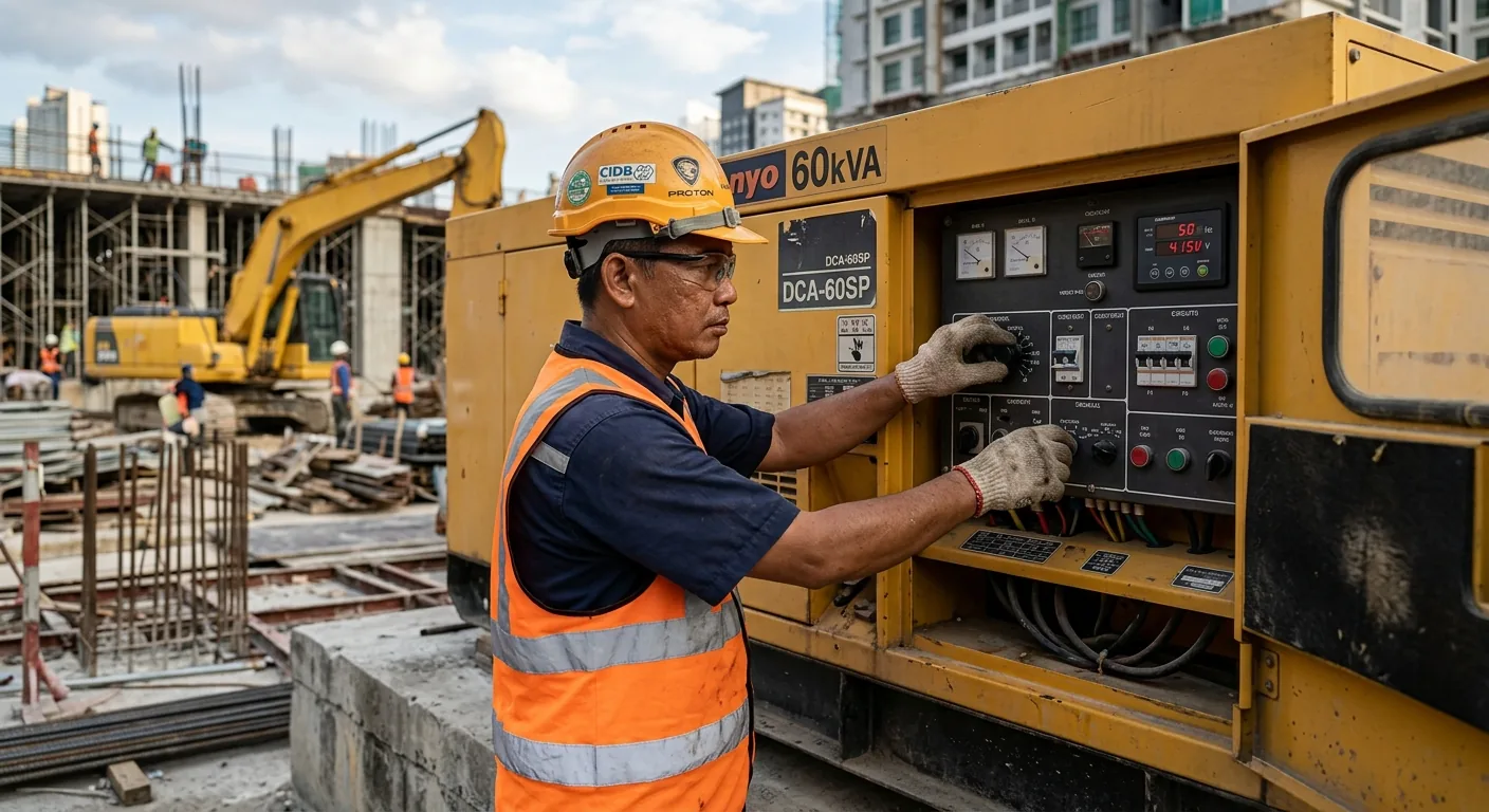 Genset 60 kVA untuk Pejabat tapak, kedai, bengkel